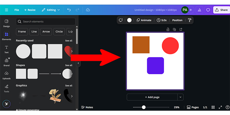 Canva Drag and Drop User Interface
