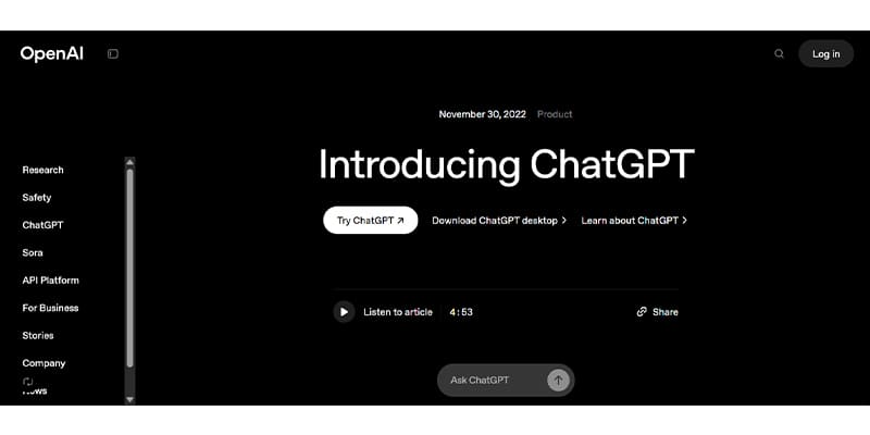 ChatGPT User Interface